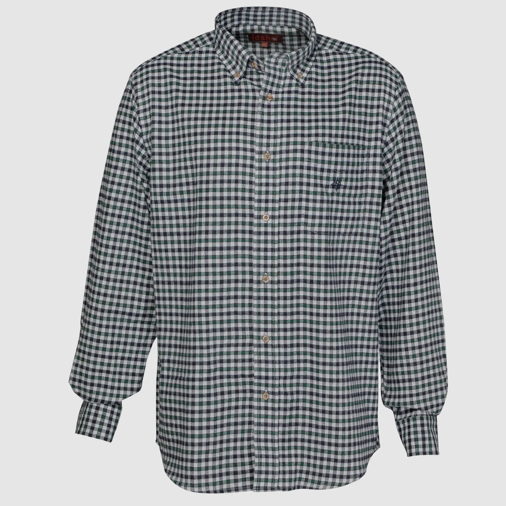 Camisa de franela Idaho (a cuadros azul-verde)