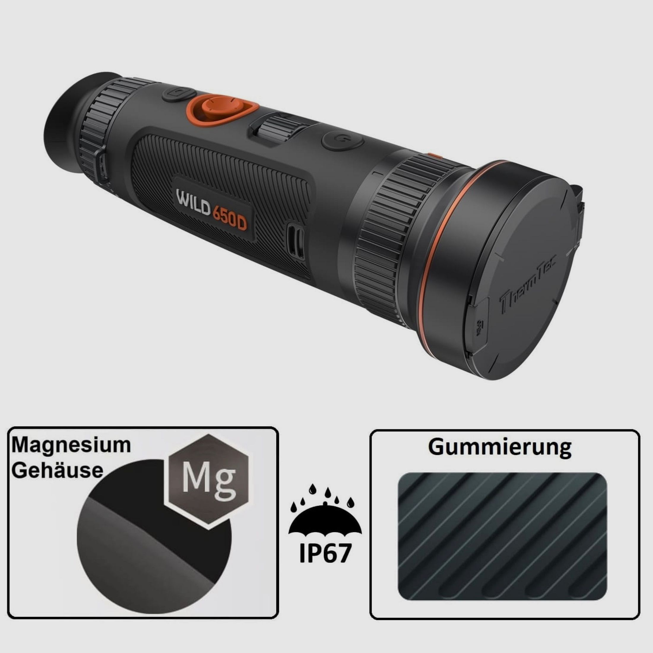 ThermTec WILD 650 D 25mm 50mm soczewka 640 x 512 pikseli 30,6 m i 15,4 m pole widzenia