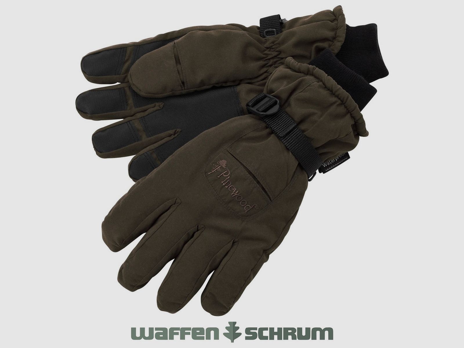 Pinewood glove with membrane suede brown