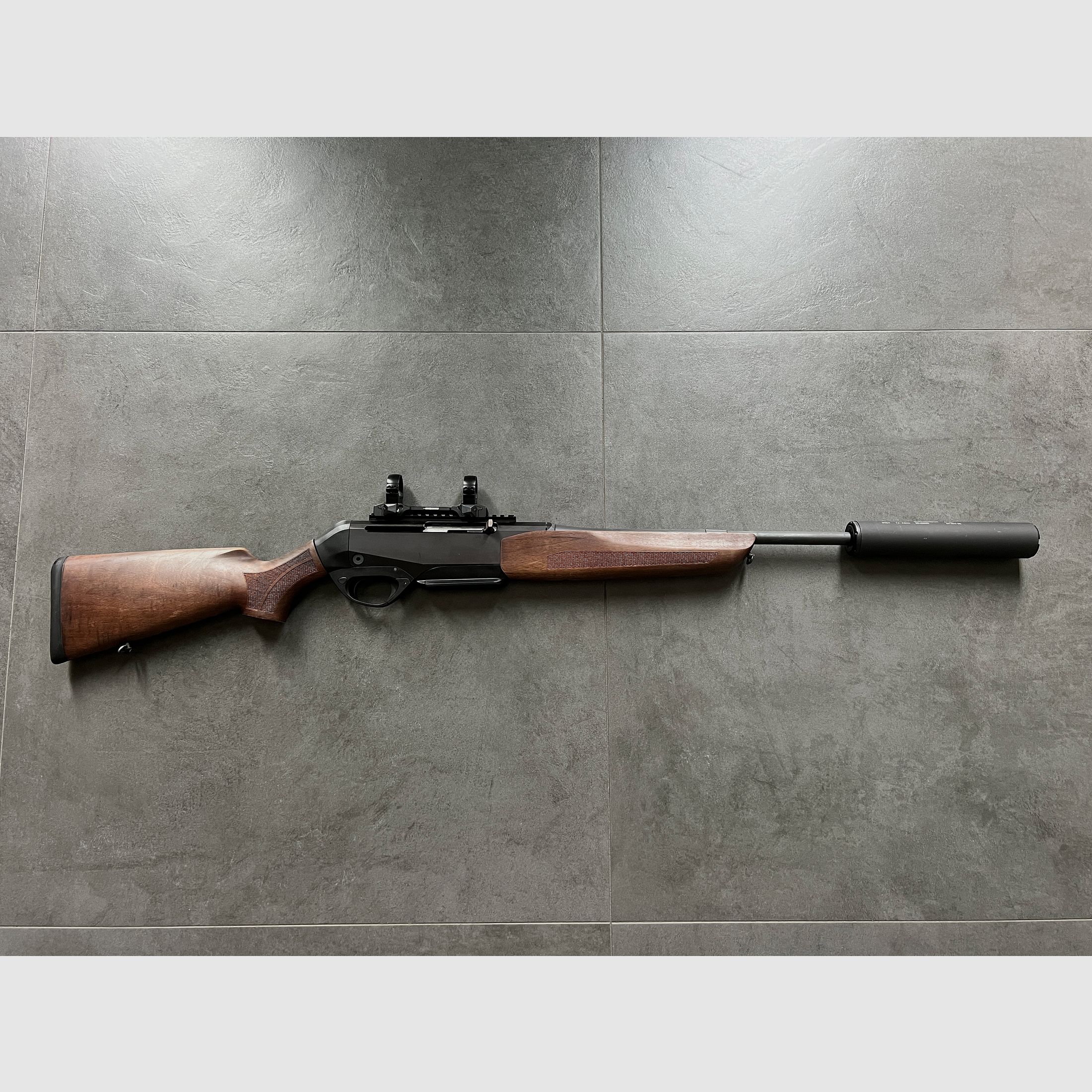 Selbstladebüchse Merkel SR1 Kal. 8x57 IS mit Schalldämpfer und Montage