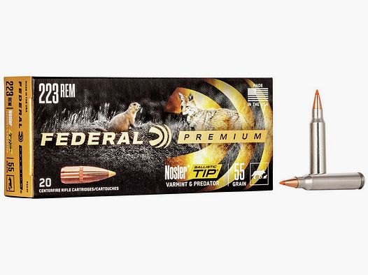 FED P223F .223 REM 55GR NOSLER BALLISTIC TIP VITAL-SHOK 20/2