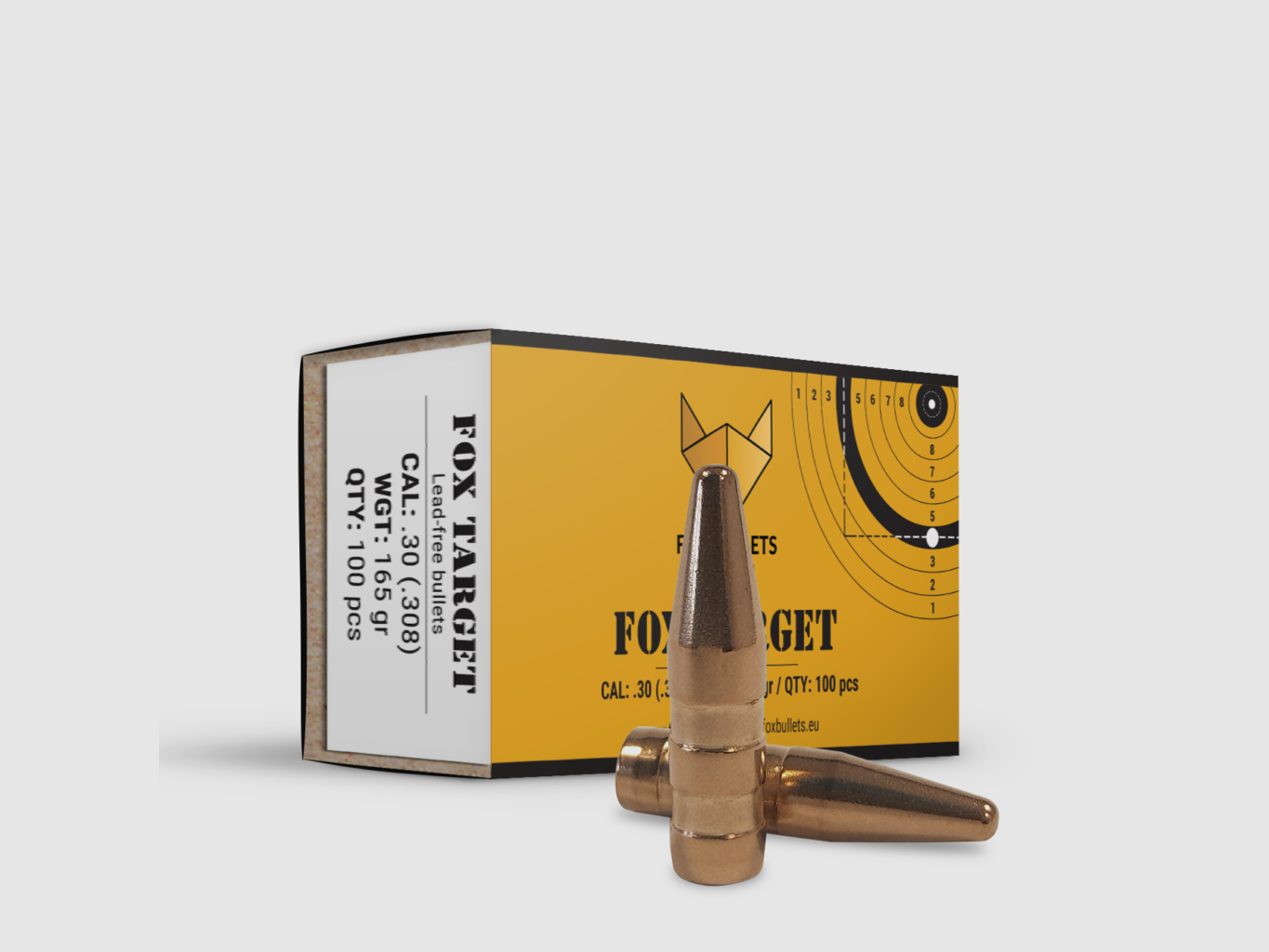 Fox Bullets Target .308 10,7 g / 165 gr balles sans plomb – 100 pièces