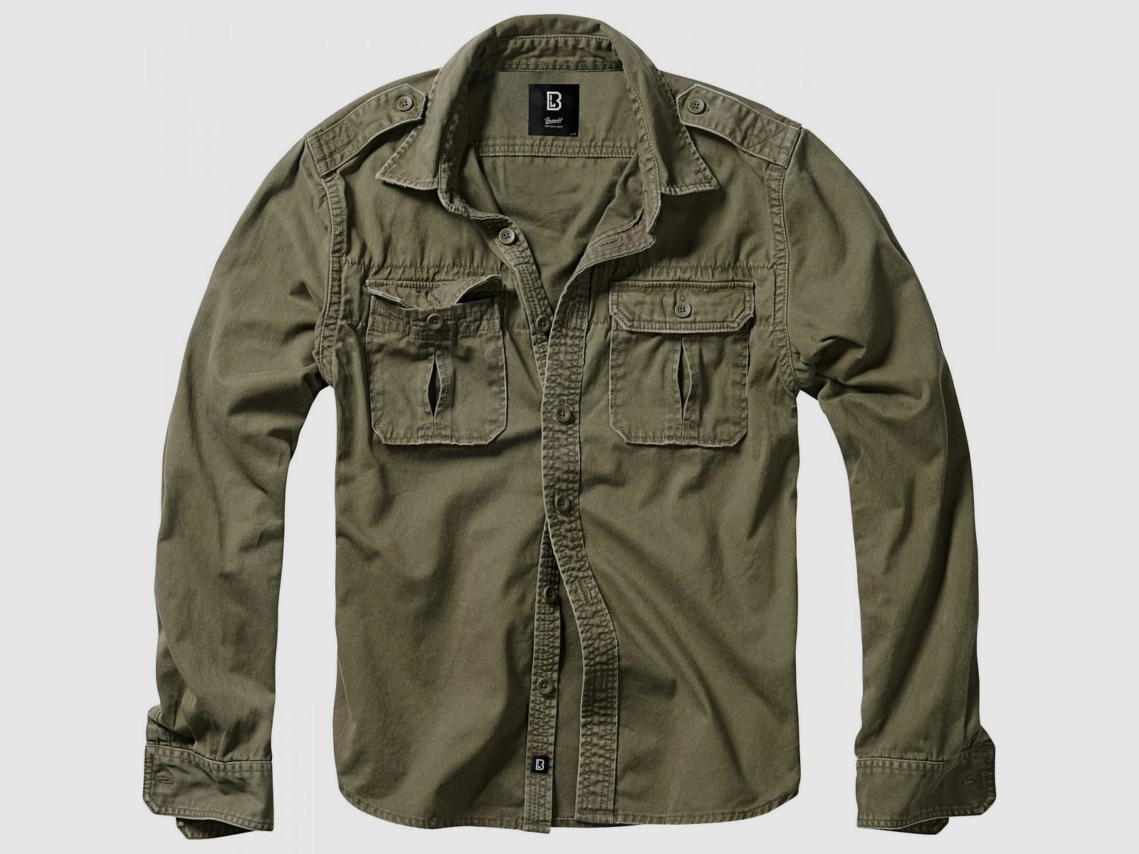 Vintage Shirt Long Sleeve Herren (Olive)