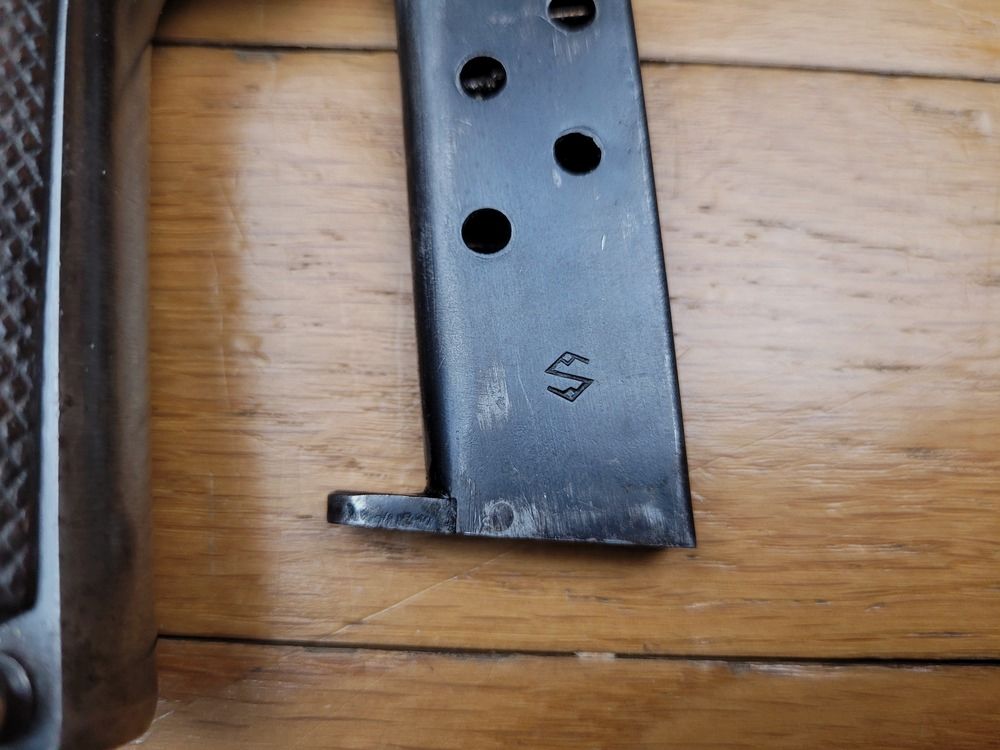 Légendaire Pistolet « Ruby- ALKAR »- rare fabrication Alkartasuna à Guernica – 1ère GM – calibre 7,65 Br – pistolet des nettoyeurs de tranchées de 14/18 – Étui militaire – TBE +, image 11 sur 13