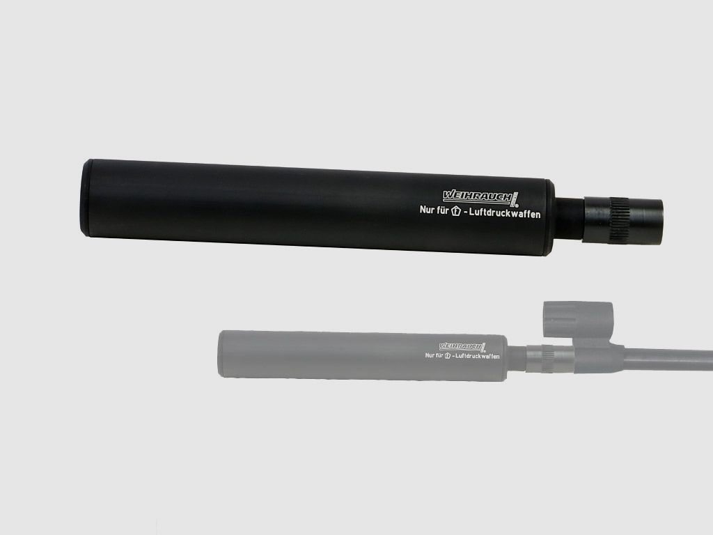 Weihrauch-SchalldĂ¤mpfer, neues Design, inklusive Adapter fĂĽr Baikal Luftgewehr IJ 512 (P18)