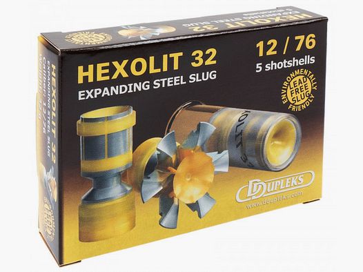 DDUPLEKS HEXOLIT 32 - 12/76 - PROJECTILE EN ACIER EXPANSIBLE - 5 COUPS