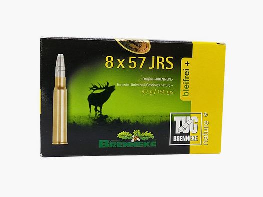 Brenneke 8x57IRS TUG Nature+ - 9,7g/150gr Büchsenpatronen Bleifrei