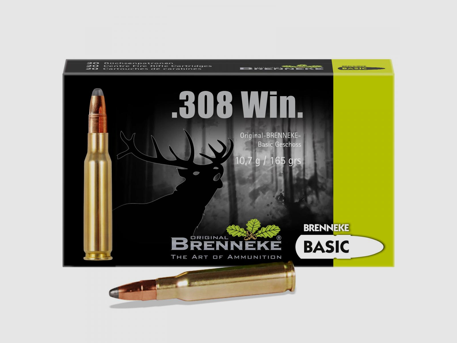 Brenneke .308 Win. 165GR Basic 20 patronen
