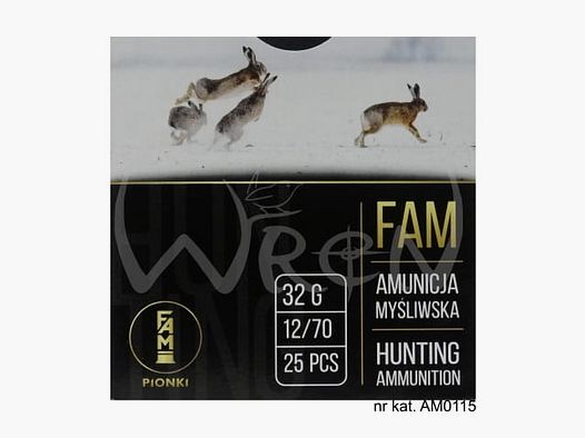 FAM PIONKI cartucho de caza 12/70 32 g 2–3, 75 mm GW