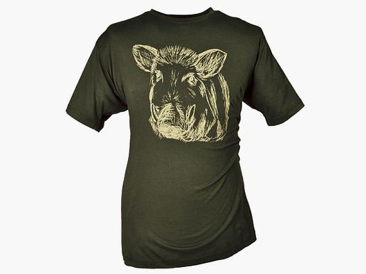Hubertus T-Shirt Keilerkopf Oliv