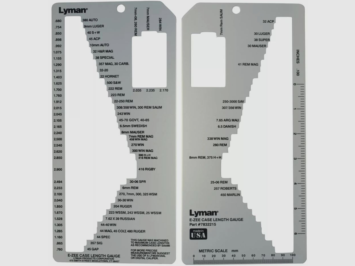 Lyman Case Trim Gauge II dla pistoletów i karabinów