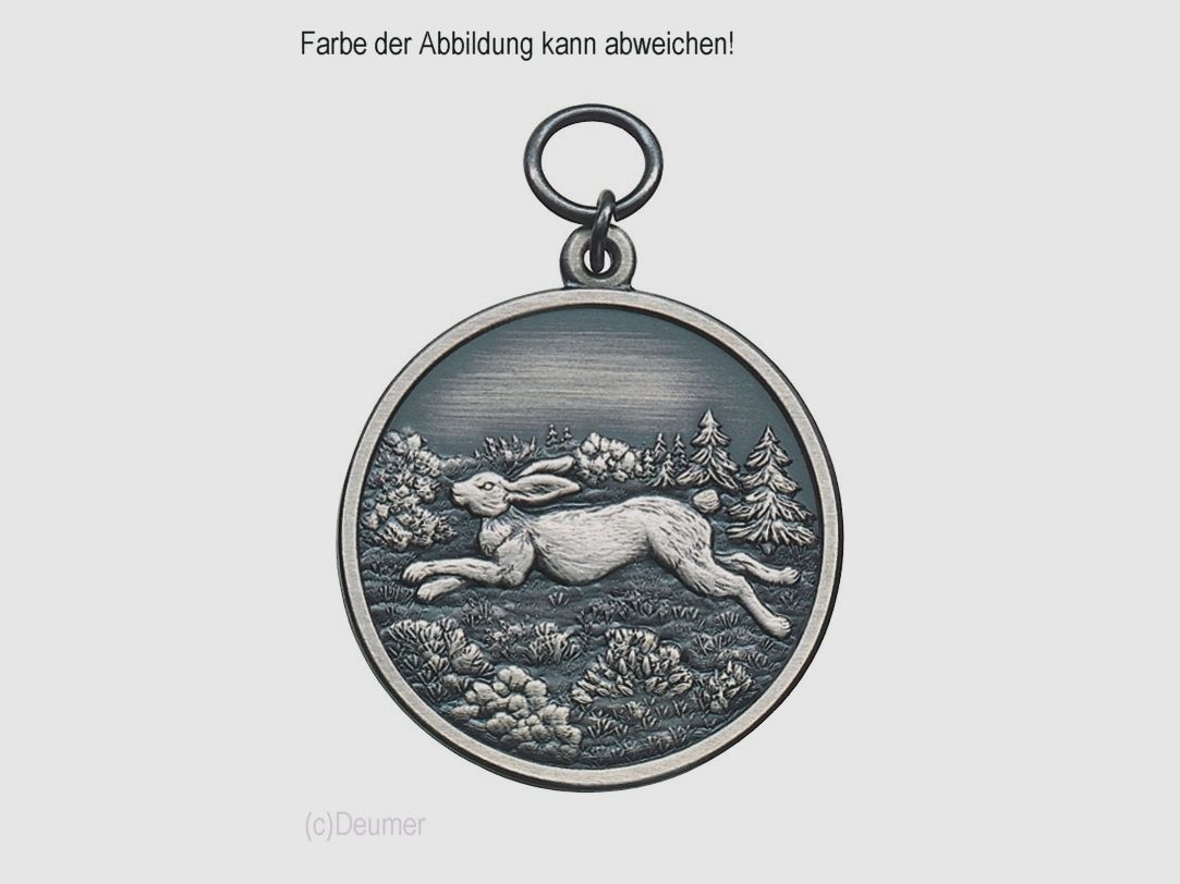 Médaille Lièvre, originale Deumer argentée, 39 mm
