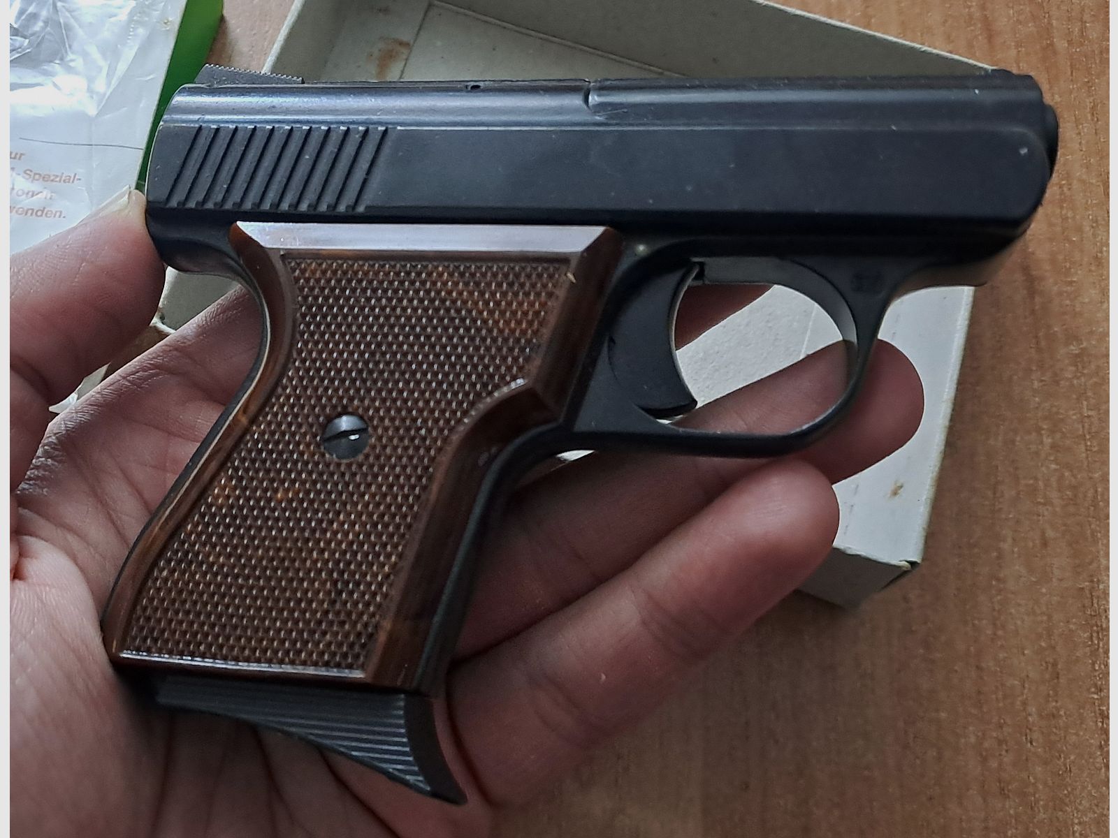 Old Rhöner SM 15 caliber 8 mm blank in PTB 83/2 with packaging!