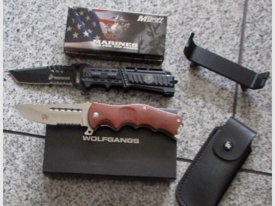 Wolfgangs UNDIQUE + M-Tech Coltello + Supporto per coltelli, per esterni Nuovo