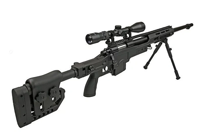 Karabin snajperski ASG WELL MB4411D - z lunetą i dwójnogiem - czarna, zdjęcie 21 z 24