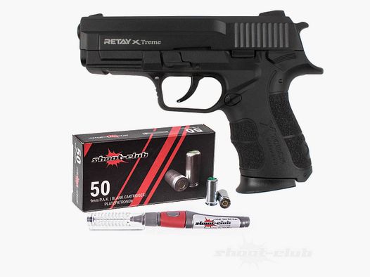 Retay X-Treme 9mm P.A.K. black blank cartridges 9mm+Oil-Pen
