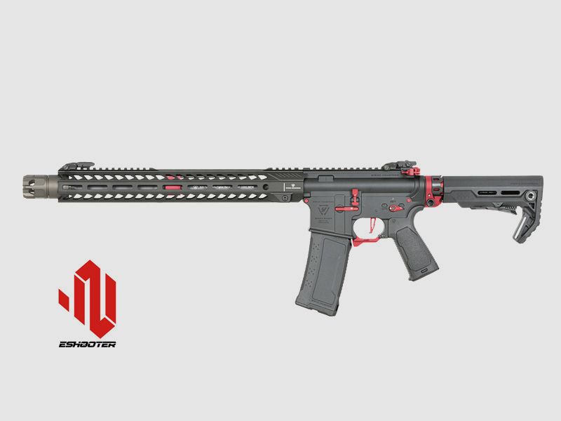 Strike Industries 15.5" Raiders Competition S-AEG mit Eshooter ETU, rote Elemente