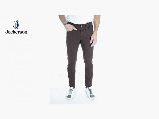JECKERSON Jeans 5 Taschen braun gearbeitet