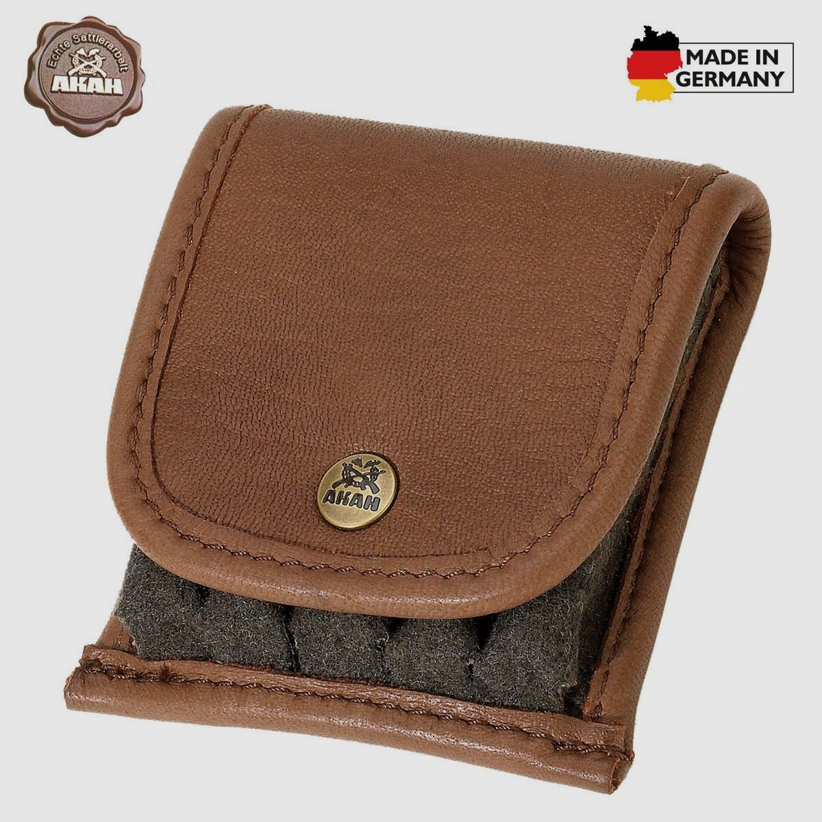 Custodia per patroni in pelle di alce con loden
