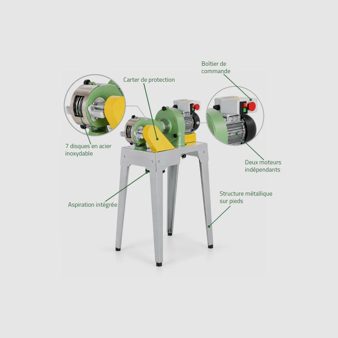 Plumeuse à sec Senesi Zippy, 7 disques et aspiration intégrée, image 6 sur 7