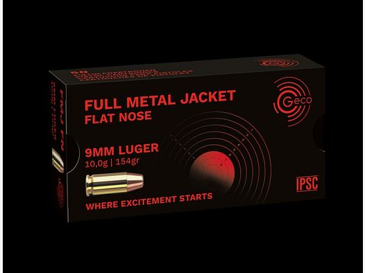 Geco 9mm Luger FMJ FK 154grs / 10,0g