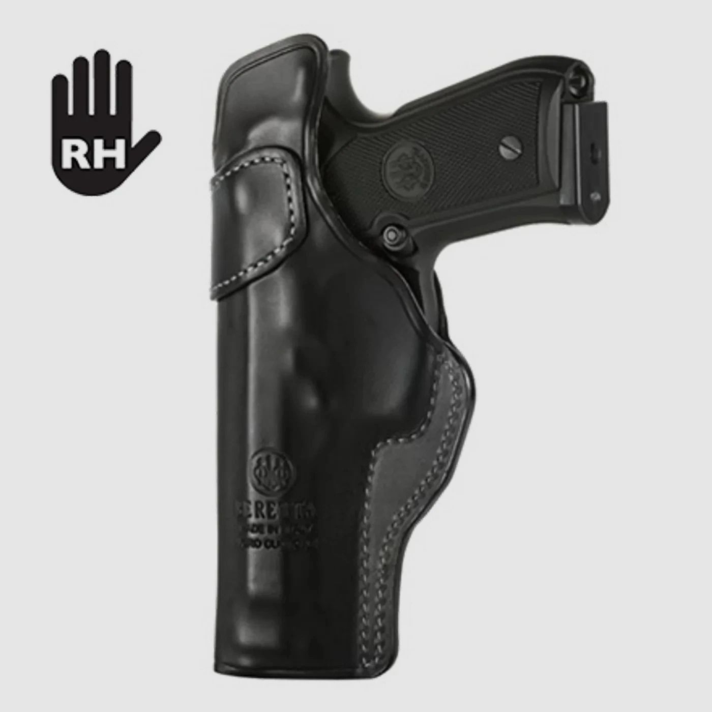 Beretta Mod. 01 para Serie 92/96, funda de cuero diestro, negra, E01114