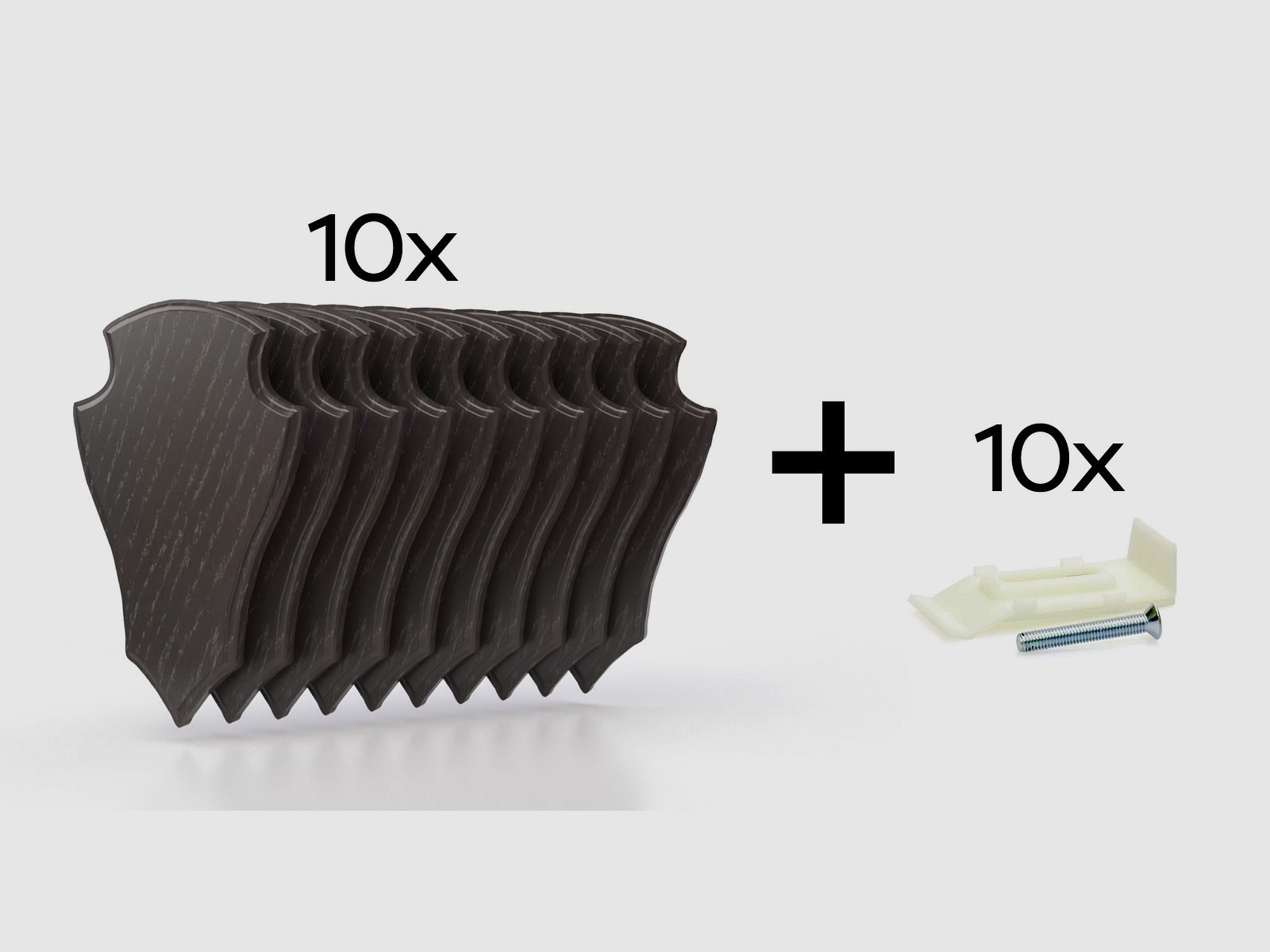 10 x trophy shield for roe deer 19x12cm dark (oak 2)