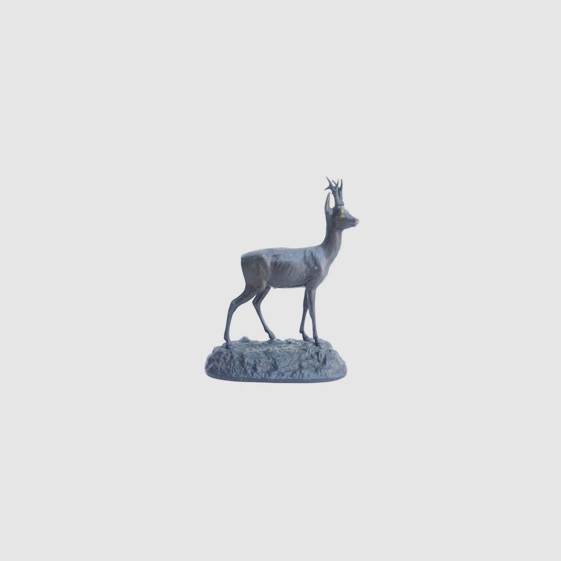Lovergreen Bronzestatue Motiv Reh wachsam lauschend mittelgro