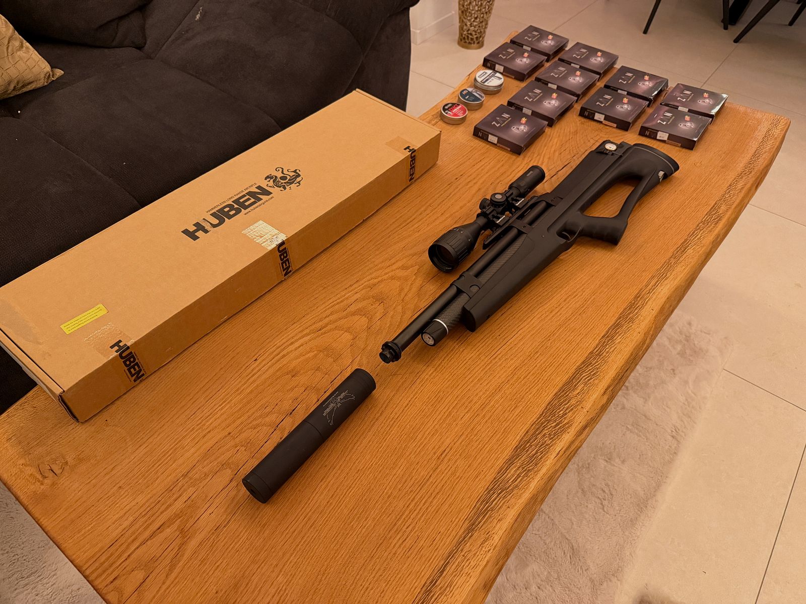 Huben K1 +!! 2000 shots ZAN slugs!!+ JADS silencer + Hawke scope