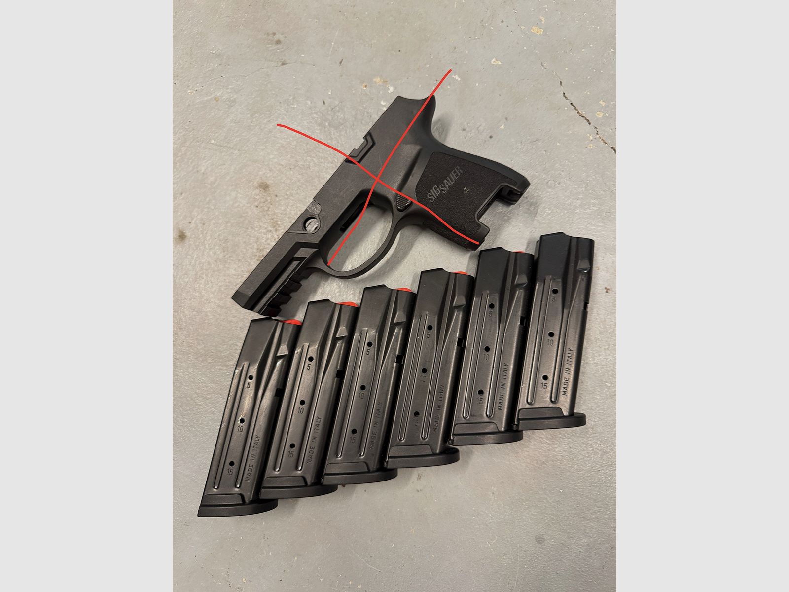 Accessoires SIG P320/ P250: 6x Compactmagazijn 15 schoten 9mmLuger