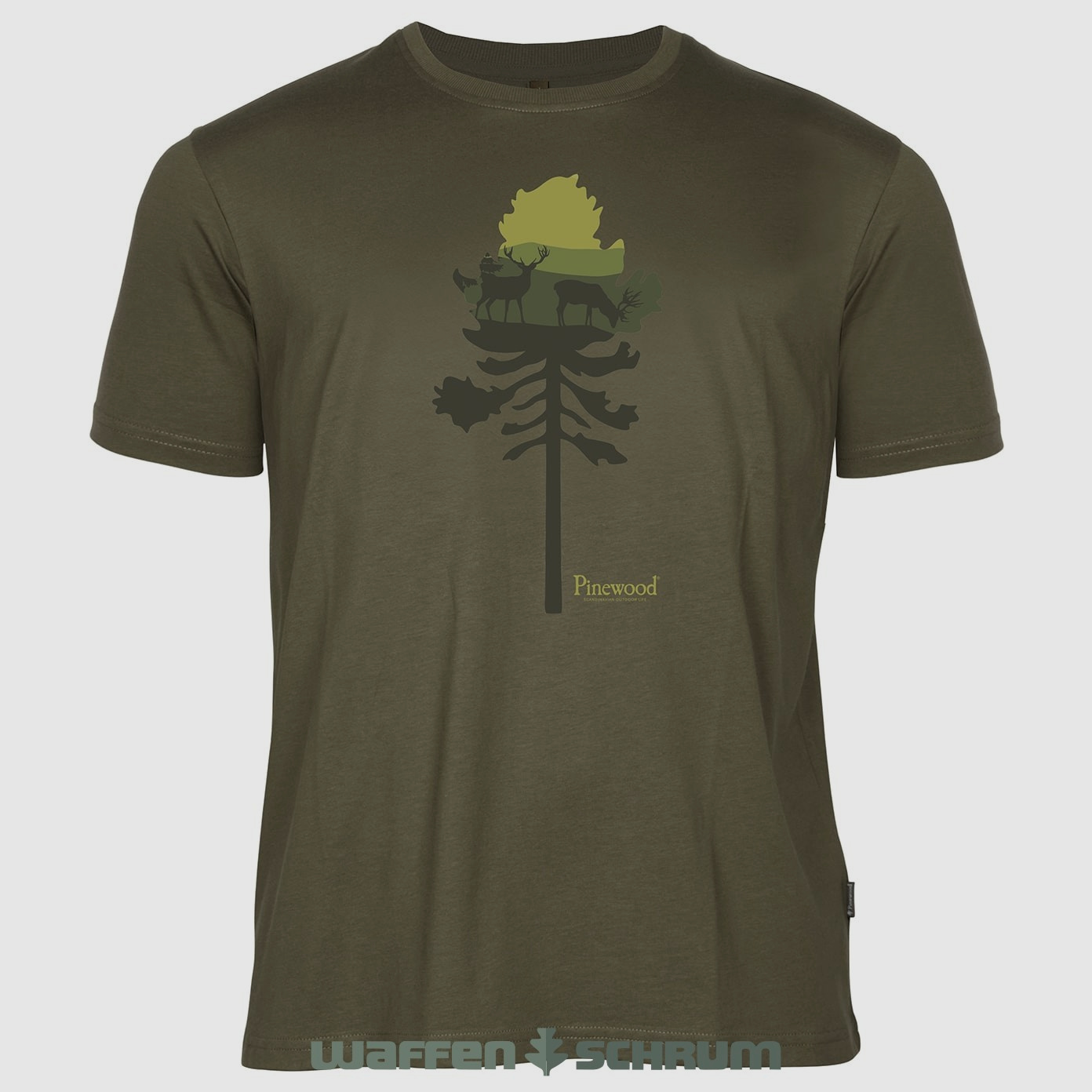Pinewood T-Shirt Finnveden Recycled Olive Mel Pine Tree