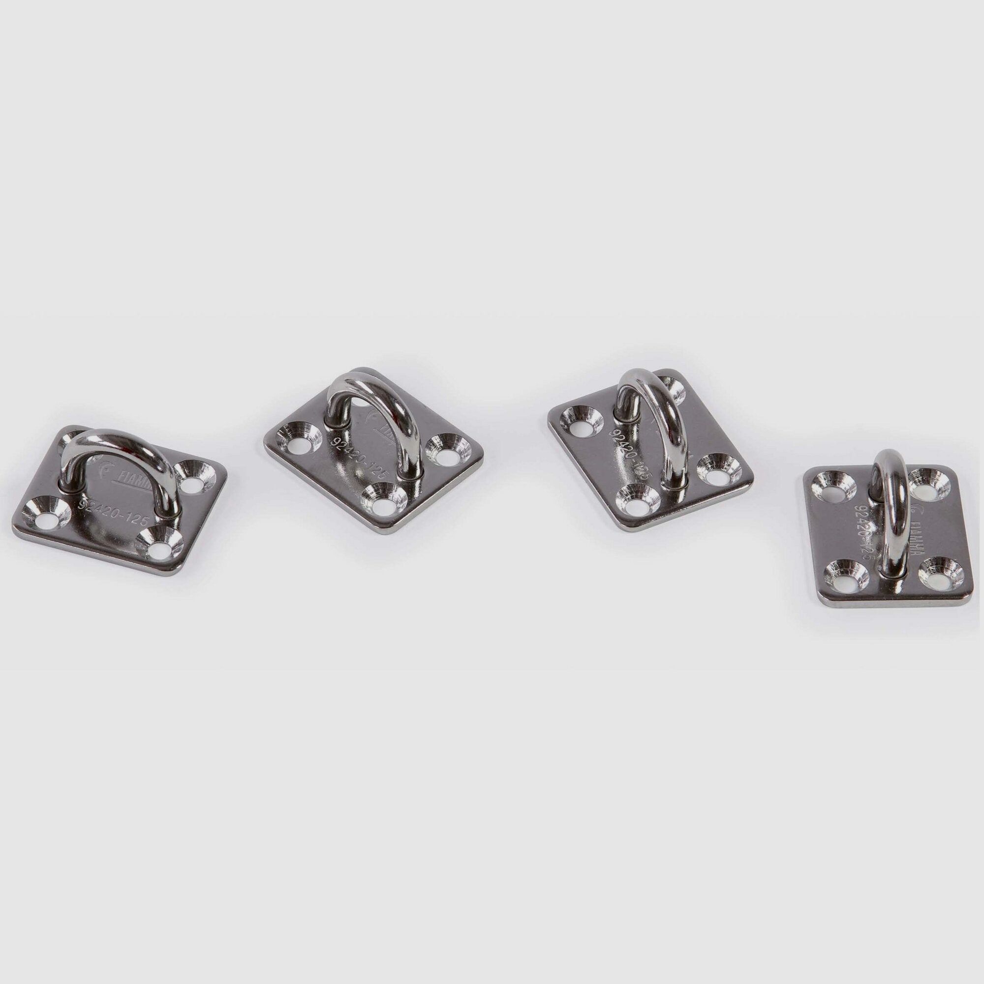 Stainless Steel Hook Kit Square Plates, Set of 4, image 2 of 2