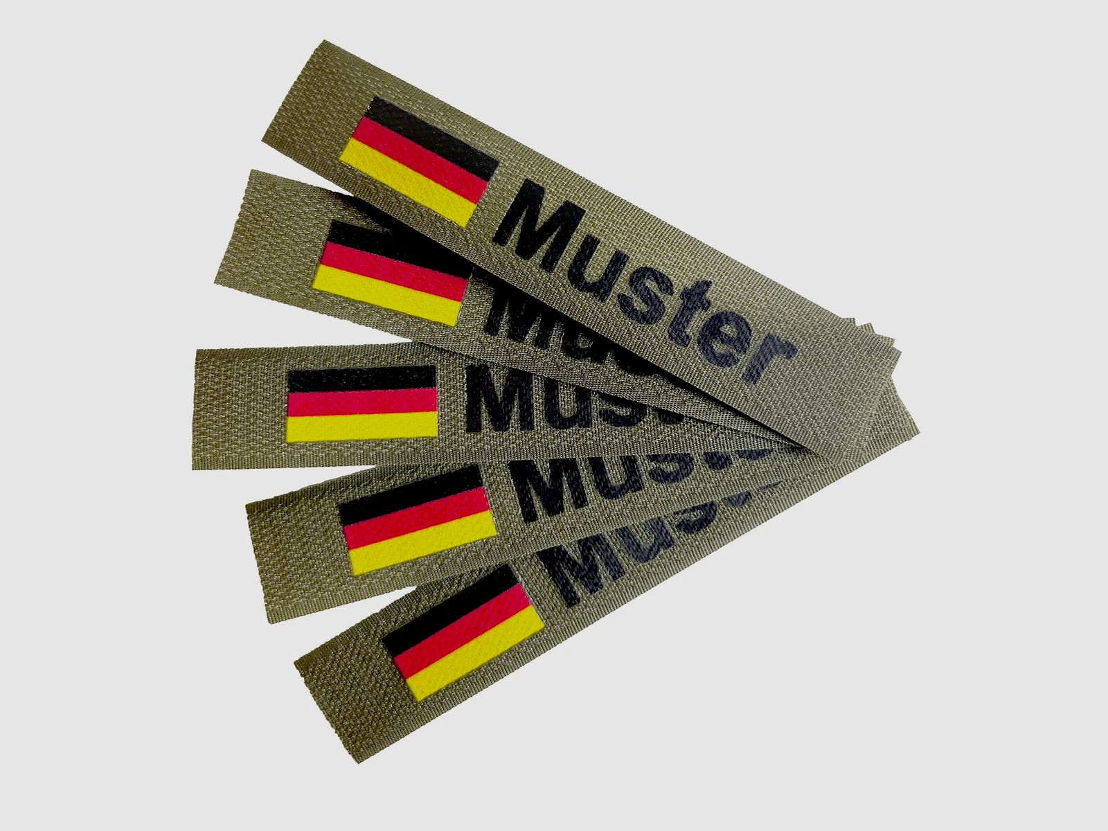 ASMC Namensbänder 5er Set mit Flagge Oliv