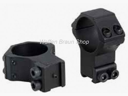 Bauer Ringmontage für Weaverprofil, Schwarz matt, 30mm, Hoch
