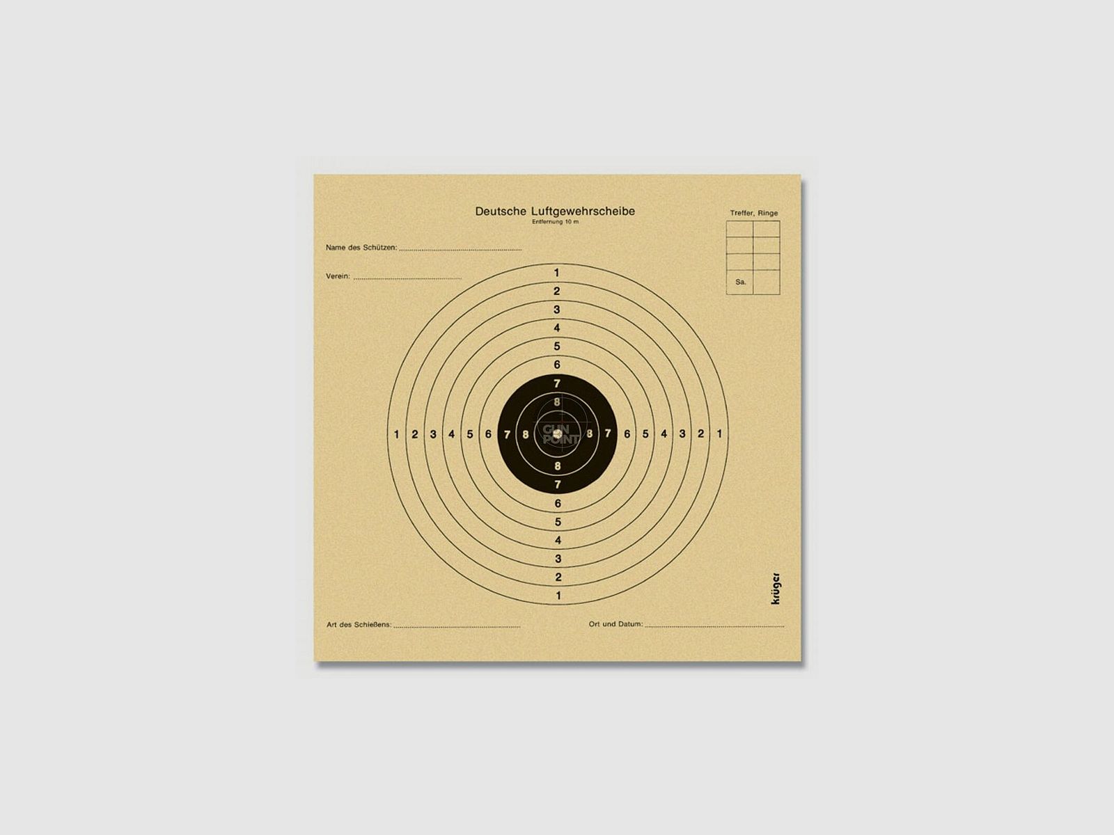 Alte deutsche Luftgewehrscheibe Kyffhuser" 12 x 12 cm - versch. Abpackungen"