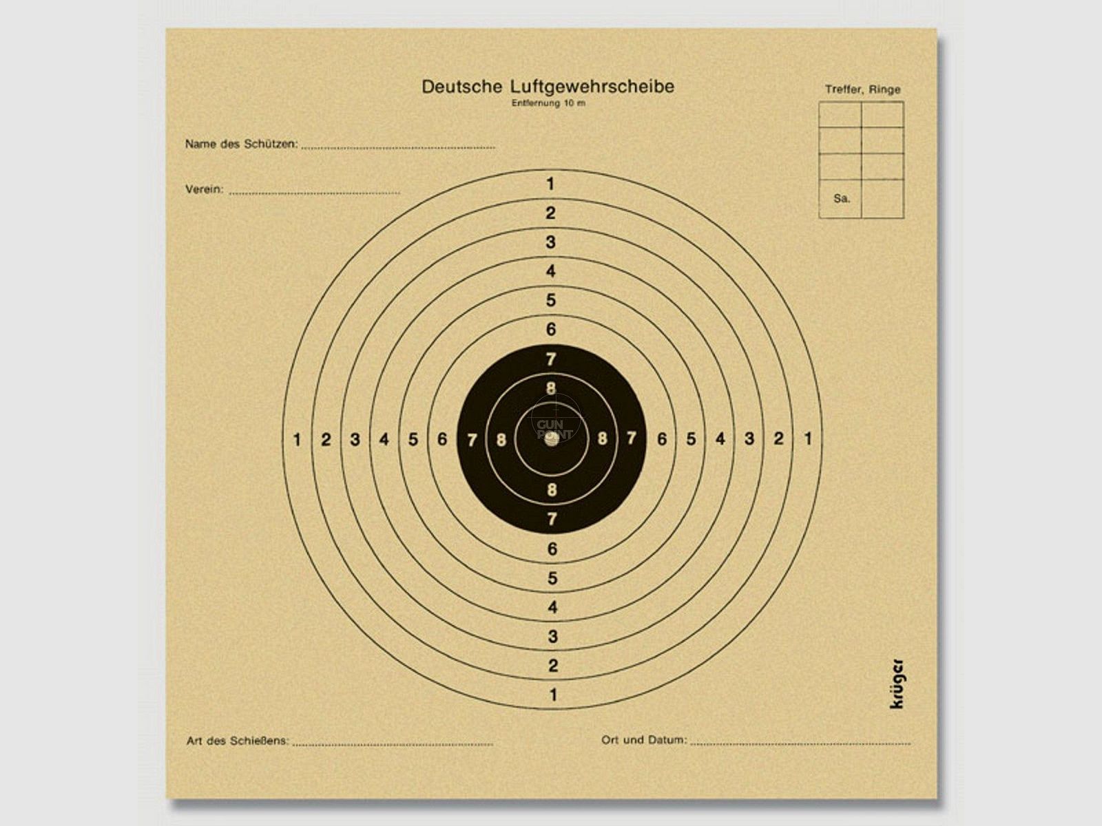 Alte deutsche Luftgewehrscheibe "Kyffhuser" 12 x 12 cm - versch. Abpackungen