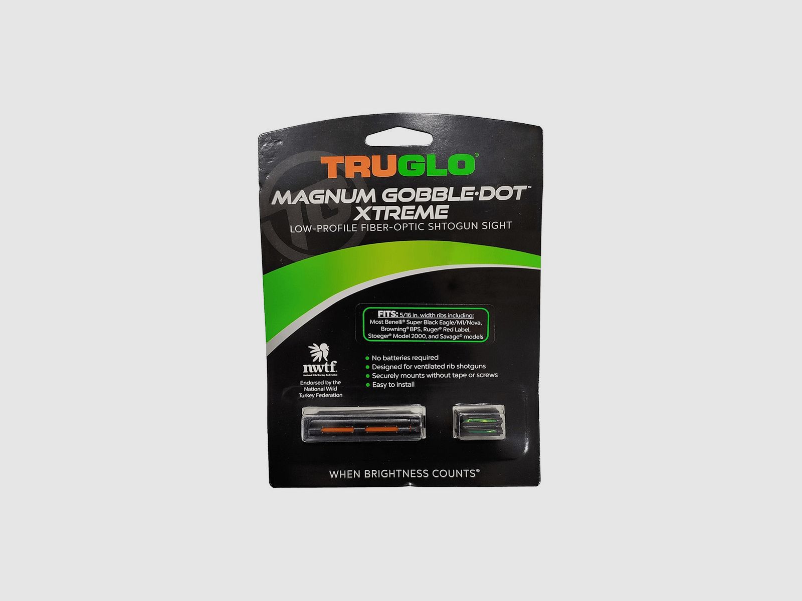 Kit de viseur et de hausse Truglo Magnum Gobble Dot Xtreme (série TG941XD) pour fusils avec rail jusqu'à 8 mm, image 2 sur 3