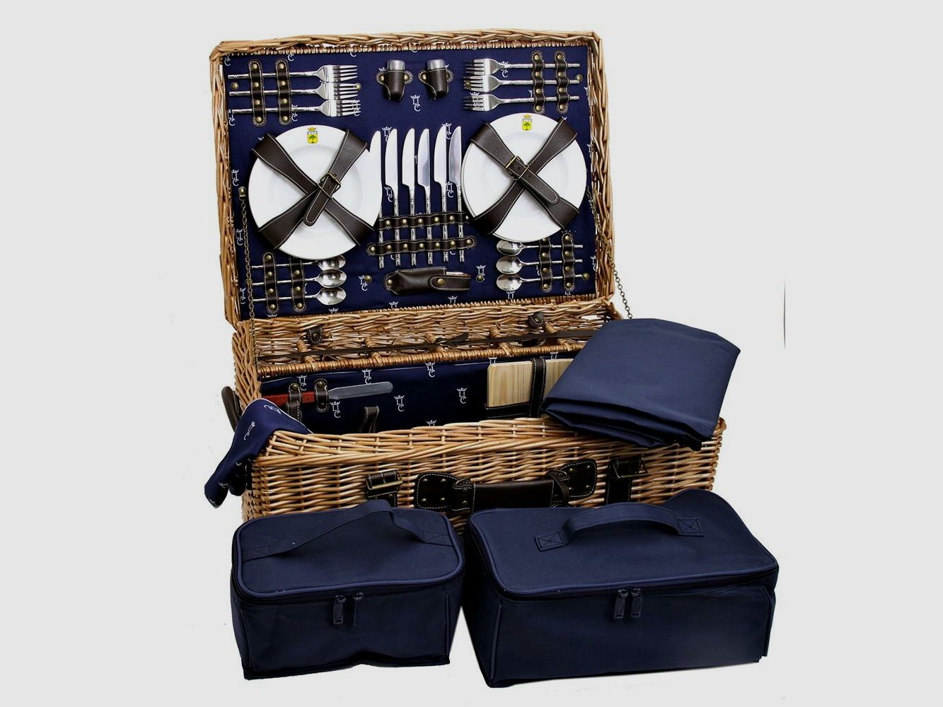 Lovergreen Picknick Motiv Picknickkorb fr sechs Personen Champs-Elysees blau