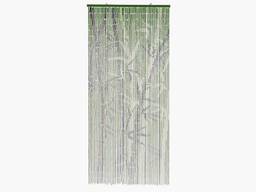 Cortina de puerta de bambú pintada con motivo de tallos verdes - 90x200cm