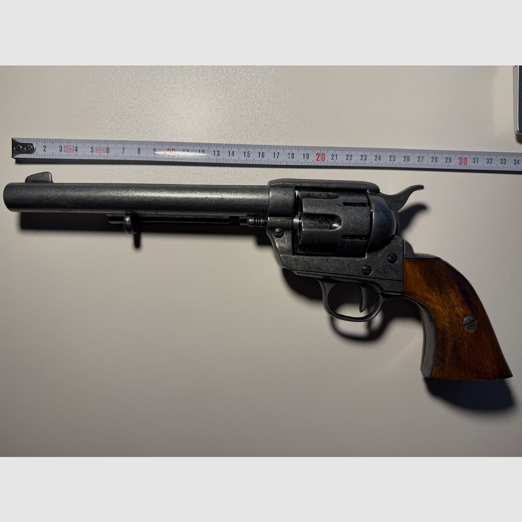 Deko Revolver US Kavalleriecolt Denix Colt .45 Peacemaker USA 1873, altgrau