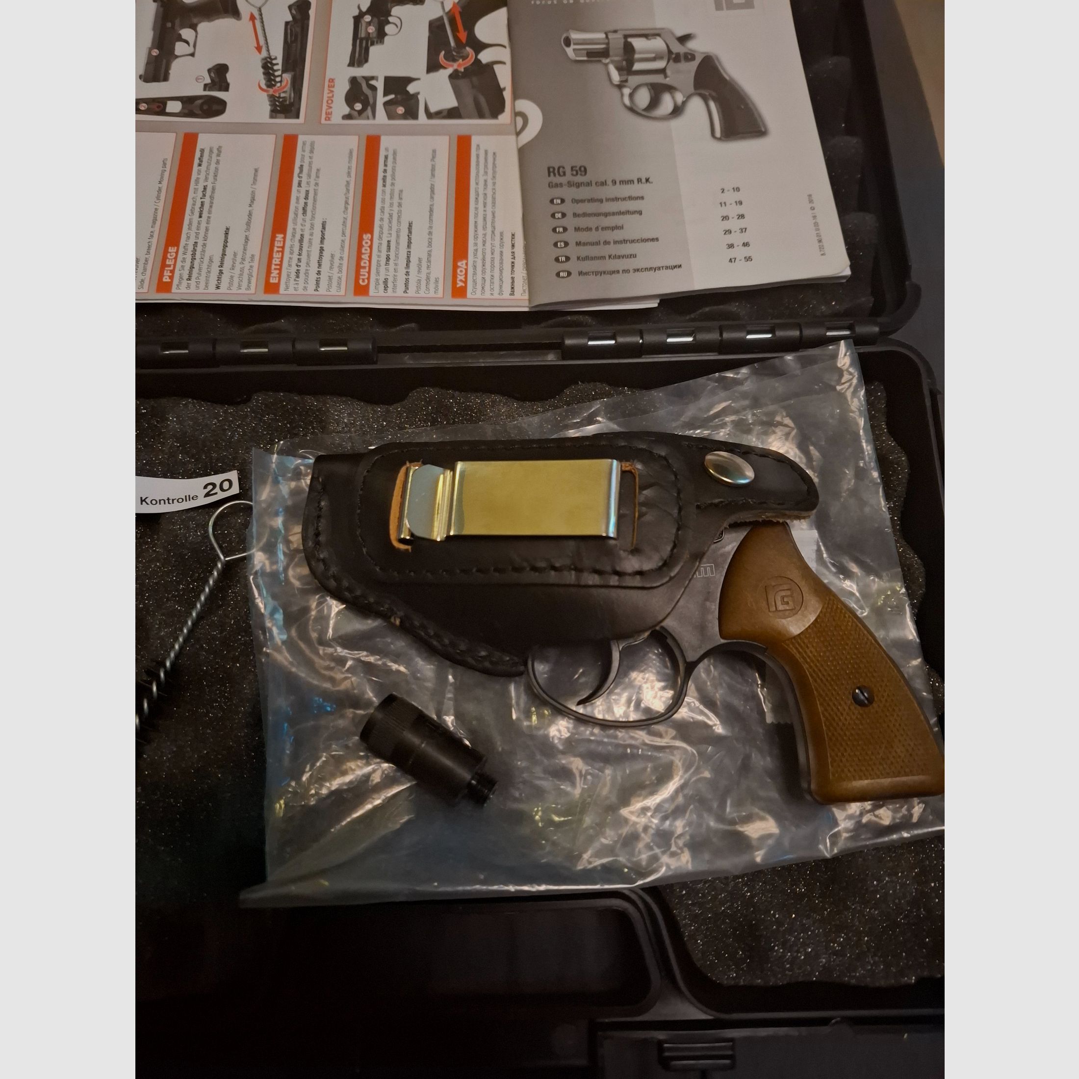 Röhm RG 59  PTB 735  9mm RK mit Lederholster "NEU"