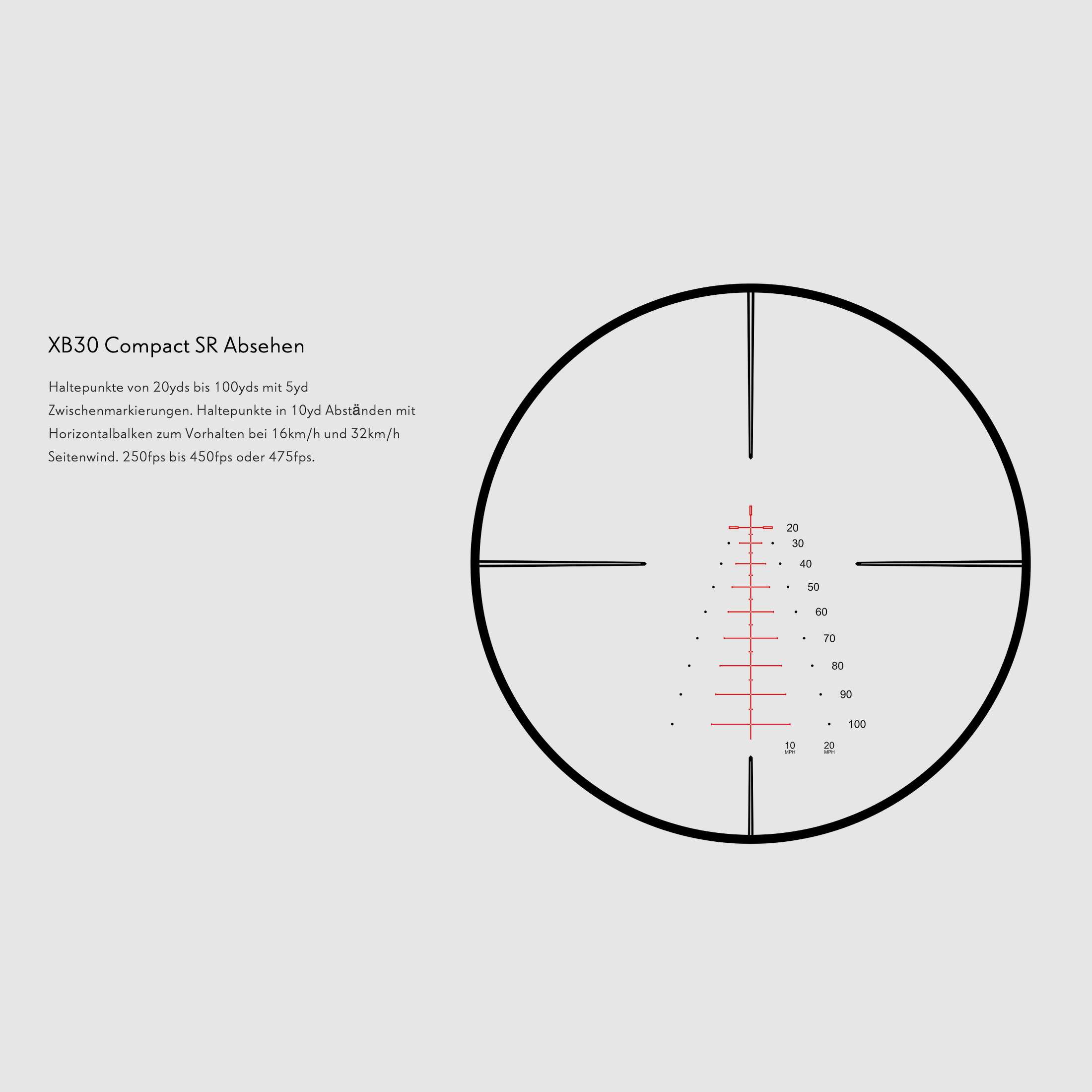 HAWKE 12227 Armbrust Zielfernrohr XB30 Kompakt 2-8x36 SR Rot Grün Leuchtabsehen