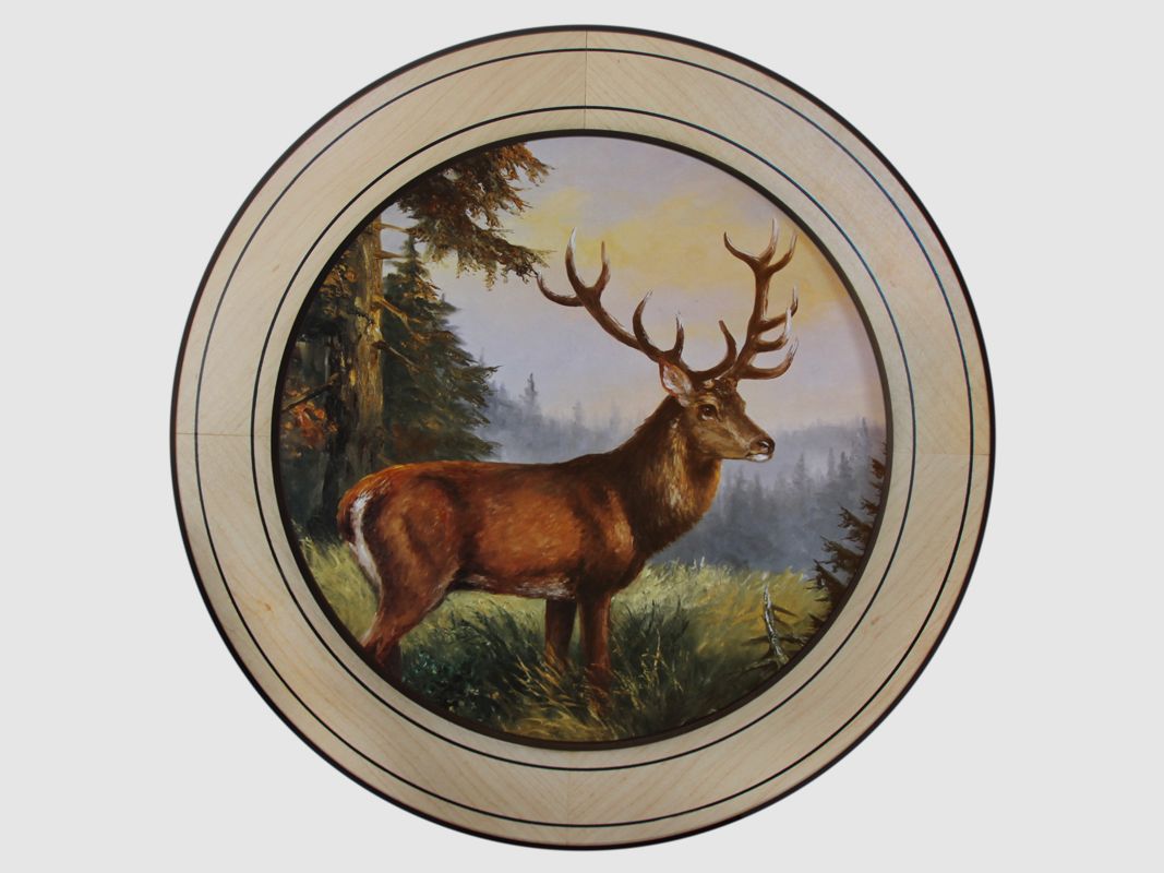 Ehrenscheibe Hirsch im Wechselrahmen 50cm