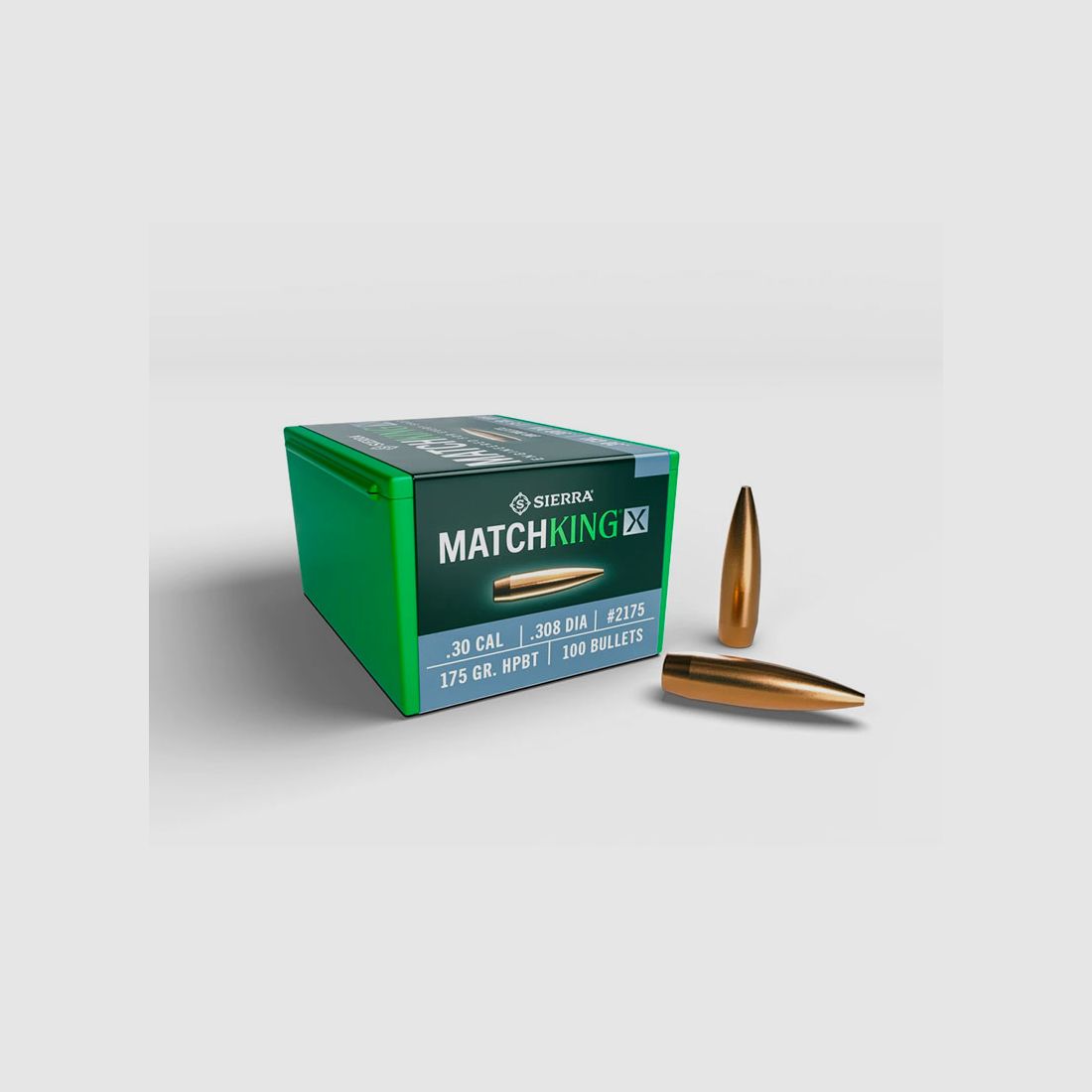 SIERRA – GESCHOSSE – 30 Kal. | .308 DIA | 175 GR HPBT | MATCHKING X (MKX) | 100 STK, Bild 2 von 2