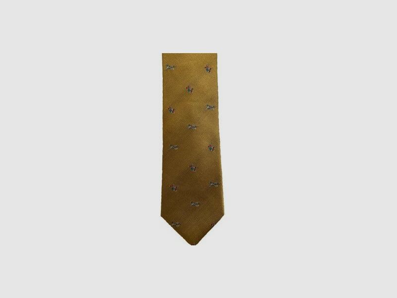Lovergreen tie motif silk tie golden duck