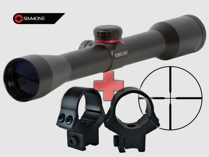 Zielfernrohr Simmons ProSport 4x32 matt, 1 Zoll Tubus, Truplex-Absehen, Ringmontagen fĂĽr 11 mm Prismenschiene