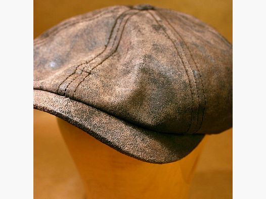 Stetson Hatteras Kappe aus braunem Leder