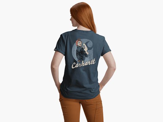 Carhartt Dearborn Loose Rosie T-Shirt Kobiety Iron Blue M