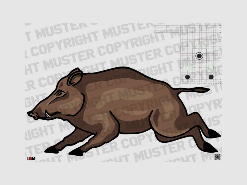 Hunting Target Boar Fleeting DIN A1 – Realistic Target for Precise...