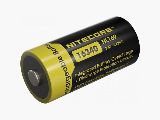 Nitecore Li-Ion Akku Typ 16340 NL169, geeignet für HIKMICRO Thunder